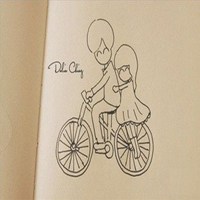 浪漫唯美骑自行车头像