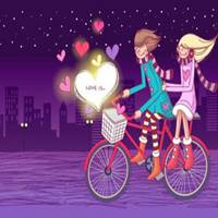 浪漫唯美骑自行车头像