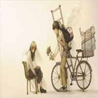 浪漫唯美骑自行车头像