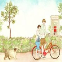 浪漫唯美骑自行车头像