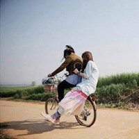 浪漫唯美骑自行车头像