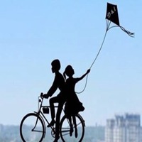 浪漫唯美骑自行车头像