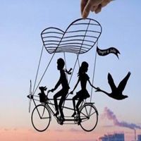 浪漫唯美骑自行车头像