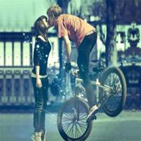 浪漫唯美骑自行车头像
