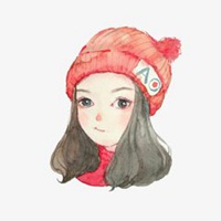 红色帽子头像女生