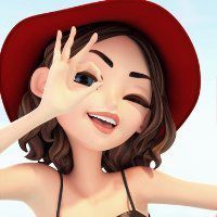 红色帽子头像女生