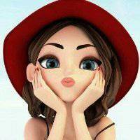 红色帽子头像女生