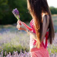 美女侧面花海头像