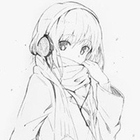 二次元带耳机头像