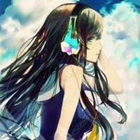 二次元带耳机头像