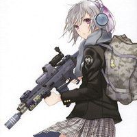 二次元带耳机头像