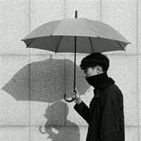 侧面头像男黑白头像