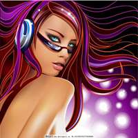 动漫女生听音乐头像