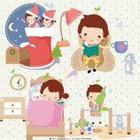 卡通双人睡觉头像女生