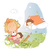 卡通双人睡觉头像女生