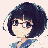 卡通戴眼镜头像女生