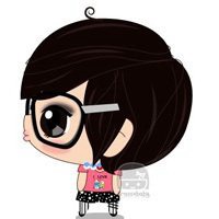 卡通戴眼镜头像女生