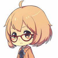 卡通戴眼镜头像女生