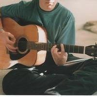 吉他头像男背影