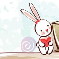 呆萌兔耳朵头像