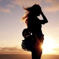 妇女头像背影或侧面的