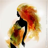 妇女头像背影或侧面的