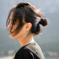 妇女头像背影或侧面的