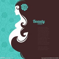 妇女头像背影或侧面的