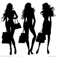 妇女头像背影或侧面的