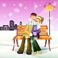 带围巾的动漫情侣头像