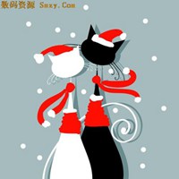 带围巾的动漫情侣头像