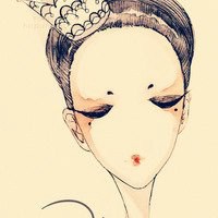 彩绘头像女复古