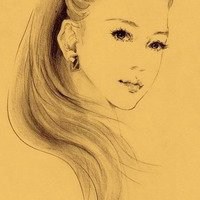 彩绘头像女复古