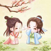 彩绘情侣头像一男一女