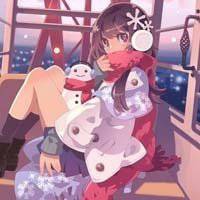 戴围巾的女生动漫头像