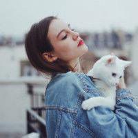 抱猫的女生头像