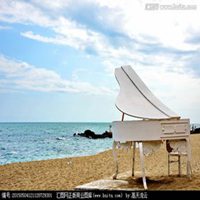 海边弹钢琴唯美头像