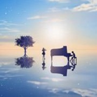 海边弹钢琴唯美头像