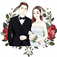 结婚头像一男一女