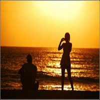 黄昏头像女生背影