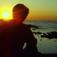 黄昏头像男生背影