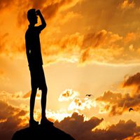 黄昏头像男生背影