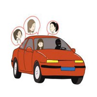 坐在车里的女生头像