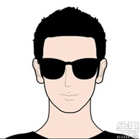 墨镜头像男卡通