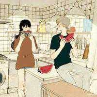 手绘头像情侣头像一对