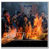 烧香拜佛祈福微信头像