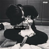 男生抱猫头像