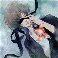 男生蒙眼头像动漫图片