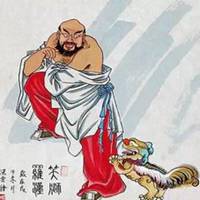 罗汉头像素描图片