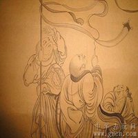 罗汉头像素描图片